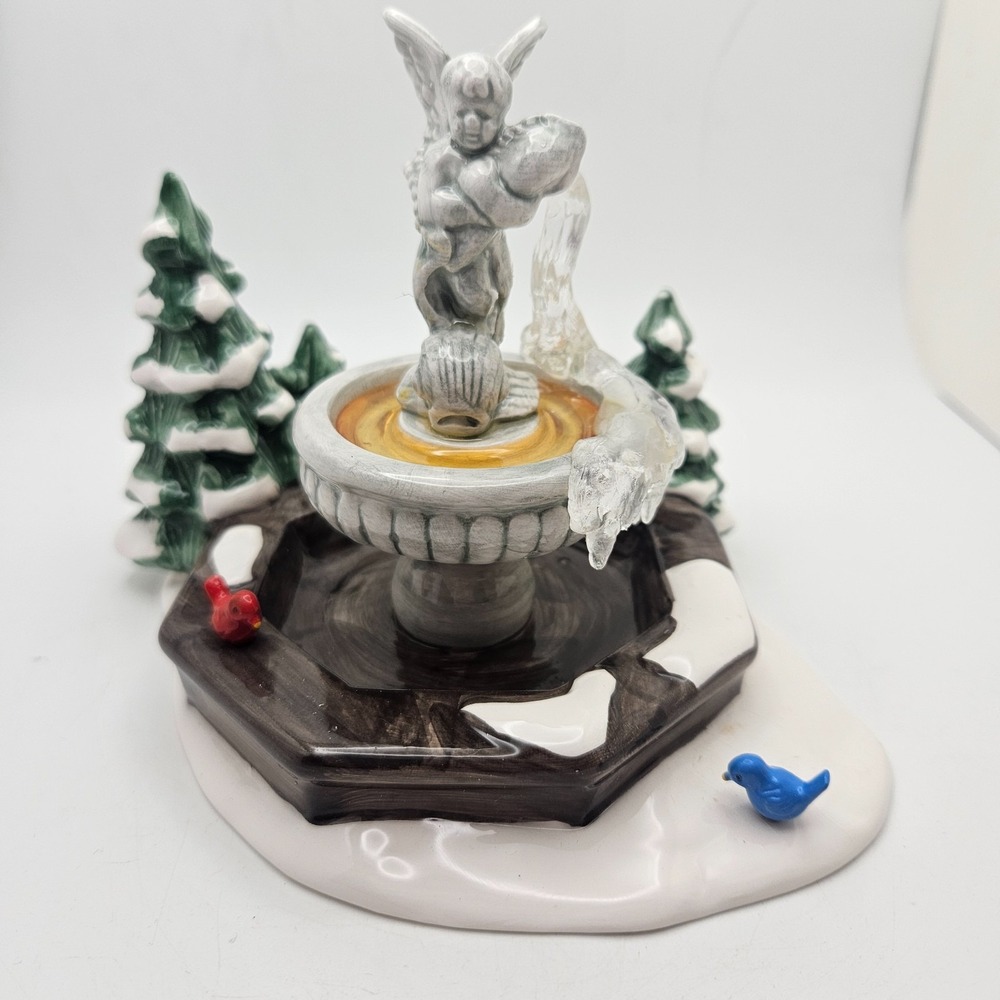 Dept 56 Snow Village Winter Fountain #5409-7 Handpainted Ceramic Original Box